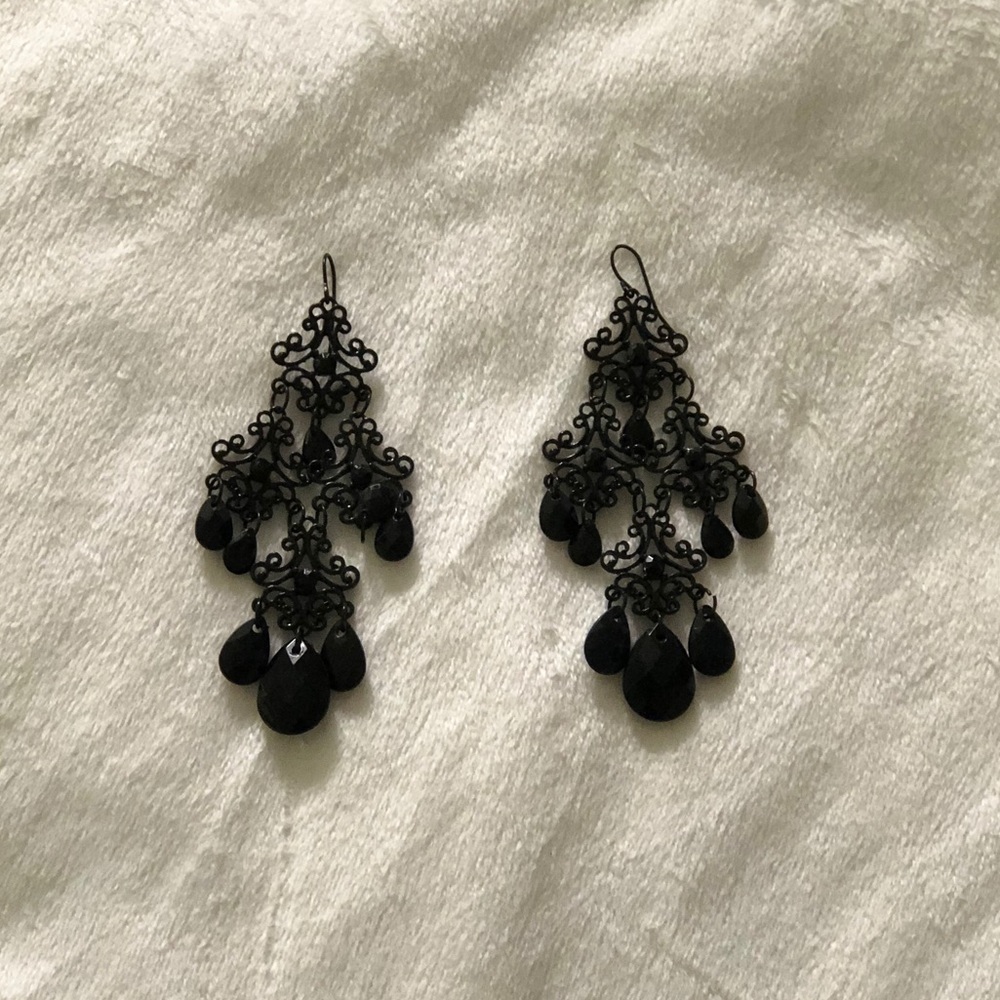 Forever 21 Black Chandelier Earrings